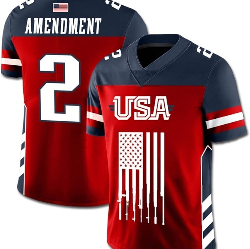 Greater Half Custom Second Amendment Foorball Jer… - image 6
